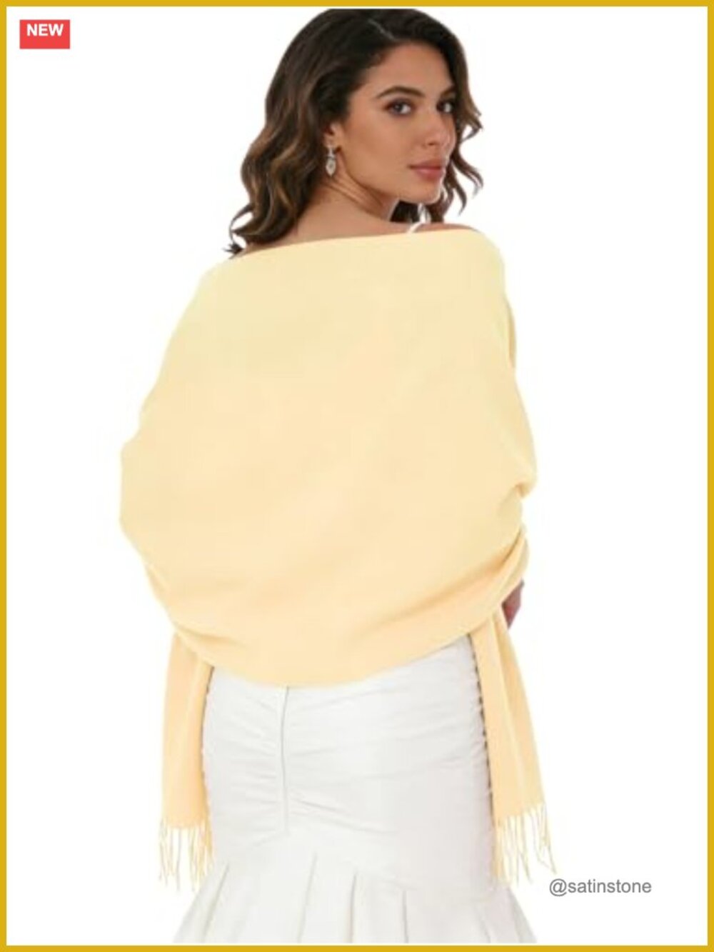 Pashmina Shawl Wrap for Women, Evening Dress Wedding Scarf, 70% Polyester 30%